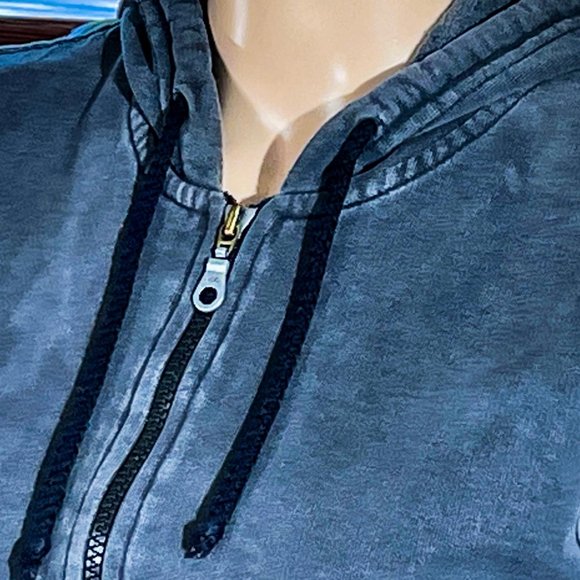 ▪️BETSEY JOHNSON▪️Distressed Black RARE Cotton 🖤BETSEY Graphic Hoodie Jacket - Picture 6 of 12